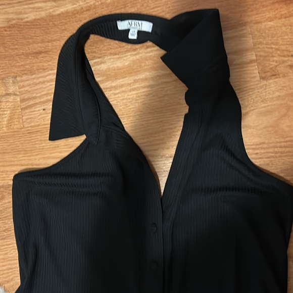AFRM Karlie Button Front Halter Dress Sz. Black - Picture 3 of 3